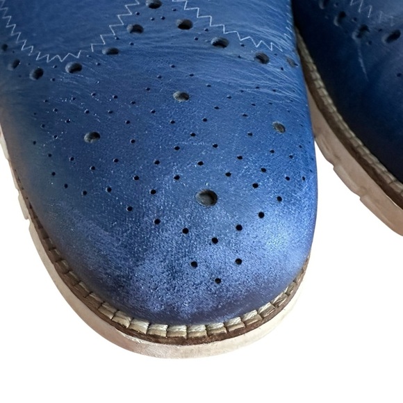 Cole Haan ZEROGRAND Wingtip Oxford Shoes in Blue Leather Sz 13 main image 12